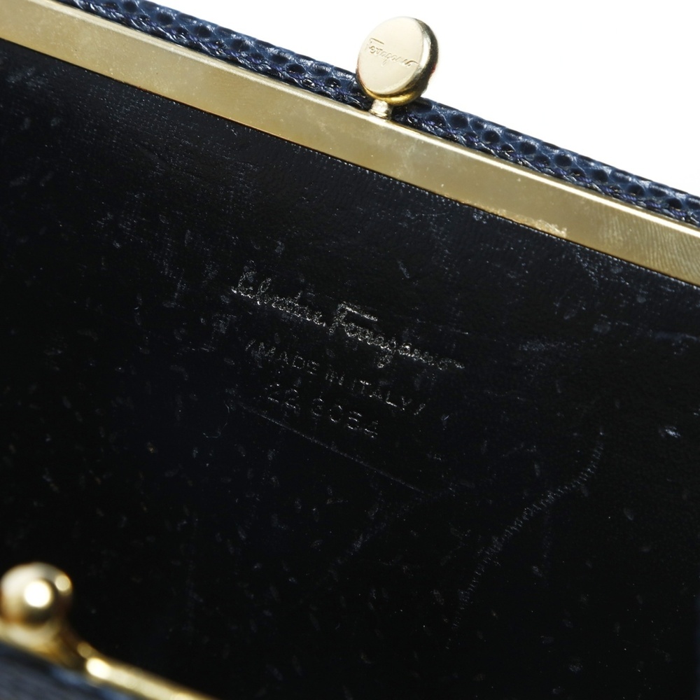 Salvatore Ferragamo Vara Mini Chain Shoulder Bag in Navy - Picture 3 of 13